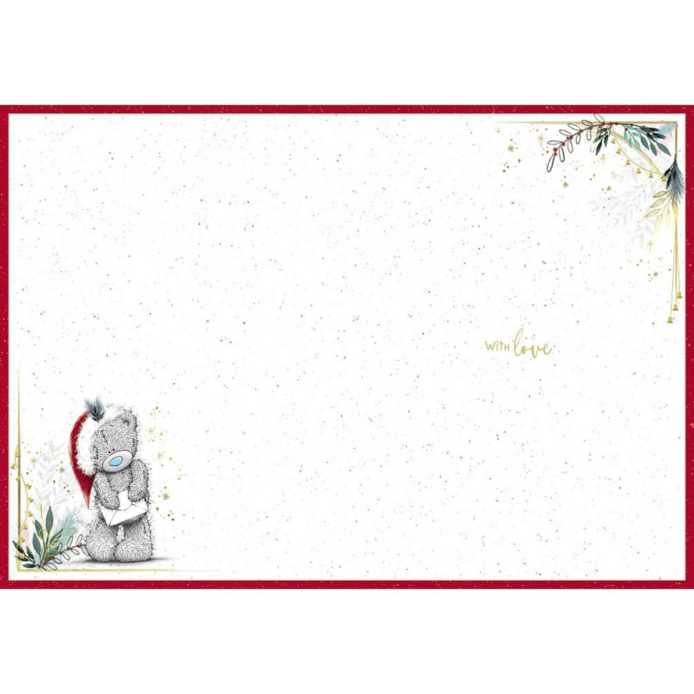 Holding Merry Xmas Sign Post Me to You Bear Christmas Card Extra Image 1